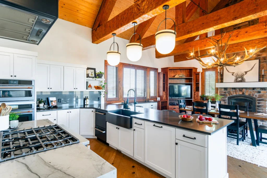 Pullman Full Home Renovation - Modern kitchen with wooden beams