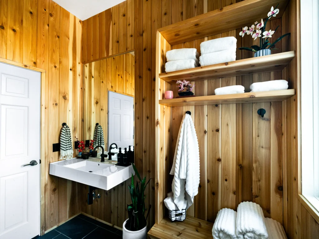 Pullman Full Home Renovation - Modern Rustic Style Wood Paneled Sauna